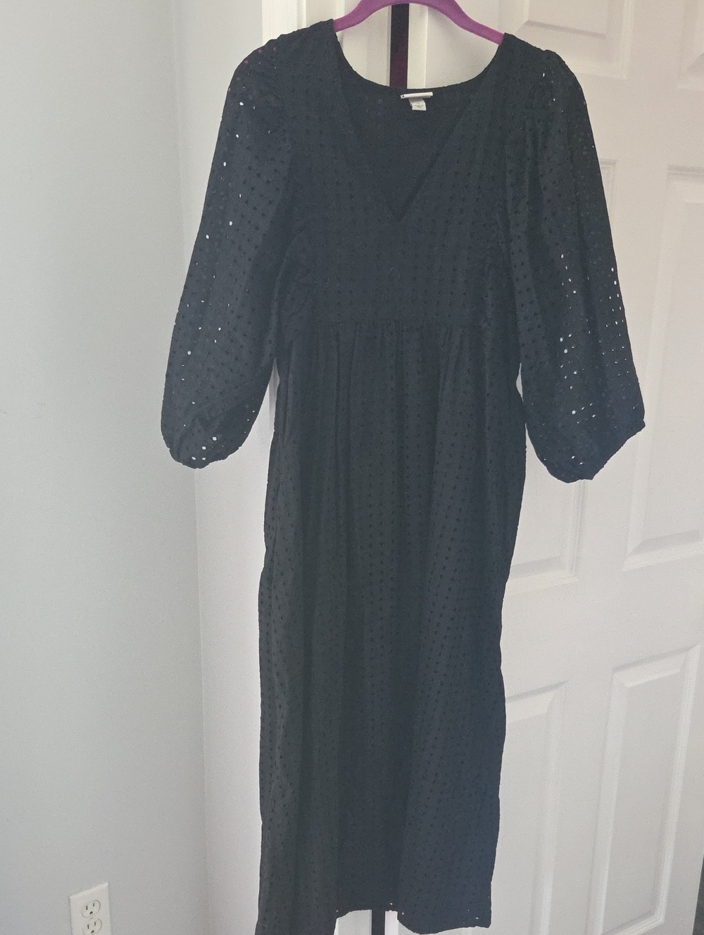 a new day Black Eyelet Maxi Dress with Puff Sleeves